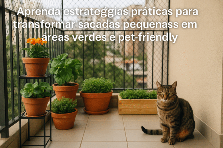 Organização Inteligente de Vasos e Espaço Pet em Sacadas Minúsculas